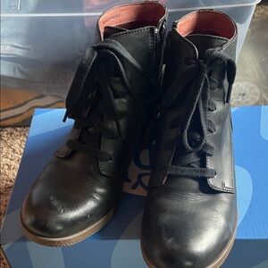 Dansko Waterproof Black Lace Up side zip Leather Boots